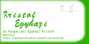 kristof egyhazi business card